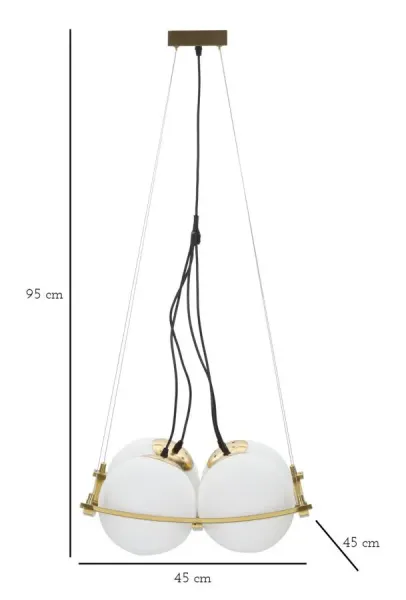 Mauro Ferretti Závesný luster Japany 45 cm zlatý/biely