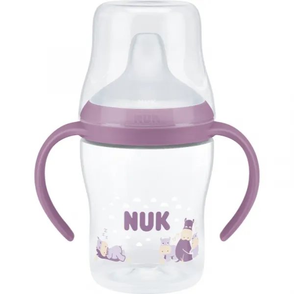 NUK Perfect Match Hippo fľaštička na učenie s kontrolou teploty 6m+ 150 ml
