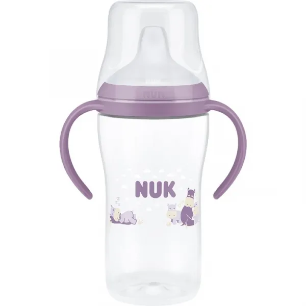 NUK Perfect Match Hippo fľaštička na učenie s kontrolou teploty 6m+ 260 ml