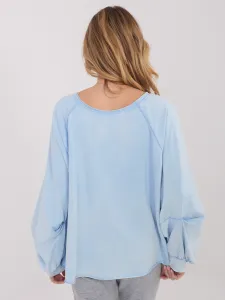 Svetlomodrá blúzka s krátkym rukávom