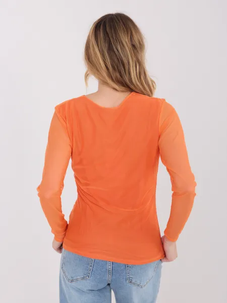 Oranžová blúzka s dlhým rukávom
