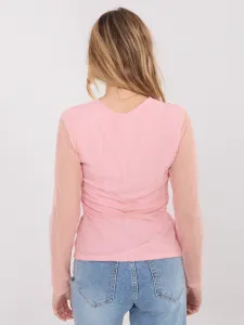 Ružová blúzka s dlhými rukávmi