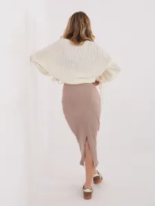 Midi sukňa v tmavobéžovej farbe