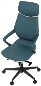 AUTRONIC Kancelárske kreslo KA-T8426 GRN, modrá ekokoža