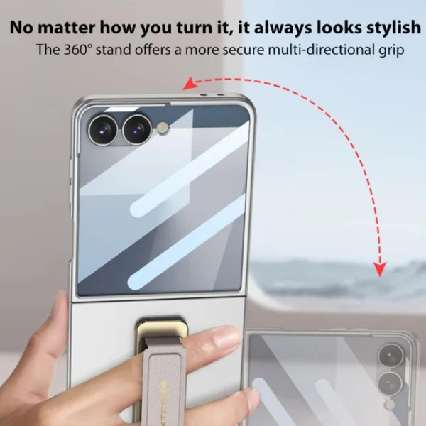 GKK XTCASE Ochranný kryt s držiakom Samsung Galaxy Z Flip7 5G TITANIUM GREY