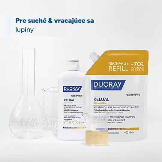 DUCRAY Kelual Squanorm hydratačný šampón proti suchým lupinám náplň 400 ml