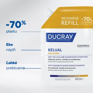 DUCRAY Kelual Squanorm hydratačný šampón proti suchým lupinám náplň 400 ml