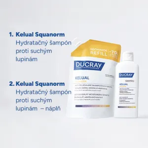 DUCRAY Kelual Squanorm hydratačný šampón proti suchým lupinám náplň 400 ml