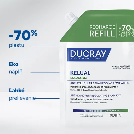 DUCRAY Kelual Squanorm regulačný šampón proti mastným lupinám náplň 400 ml