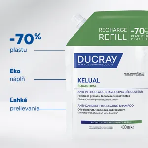 DUCRAY Kelual Squanorm regulačný šampón proti mastným lupinám náplň 400 ml