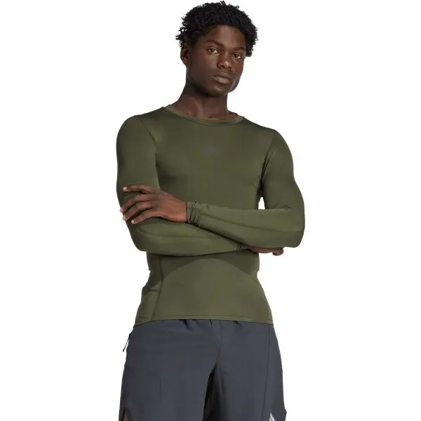adidas TECHFIT LS TEE Pánske športové tričko, tmavo sivá, veľkosť