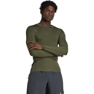 adidas TECHFIT LS TEE Pánske športové tričko, tmavo sivá, veľkosť