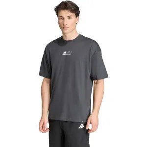 adidas GFX TEE GLOB Pánske športové tričko, tmavo sivá, veľkosť