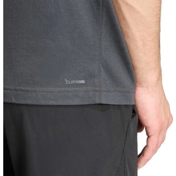 adidas GFX TEE GLOB Pánske športové tričko, tmavo sivá, veľkosť