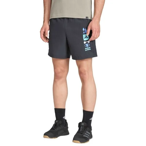 adidas GFX SHORT Pánske tréningové šortky, tmavo sivá, veľkosť