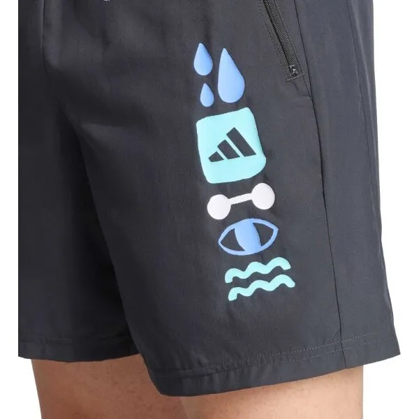 adidas GFX SHORT Pánske tréningové šortky, tmavo sivá, veľkosť