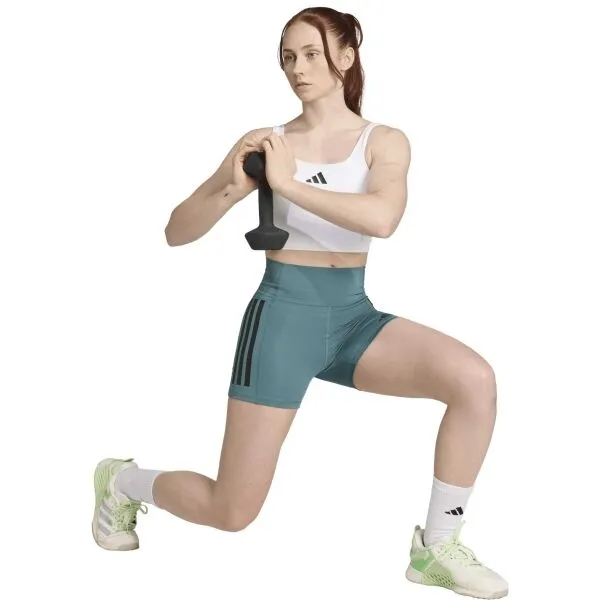 adidas OPTIME 3-STRIPES 1/4 Dámske krátke legíny, svetlomodrá, veľkosť