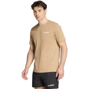 adidas TERREX MOUNTAIN TEE Pánske outdoorové tričko, hnedá, veľkosť