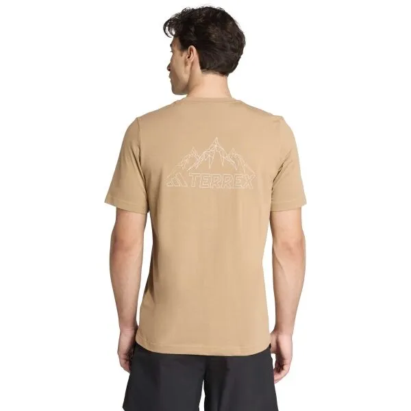 adidas TERREX MOUNTAIN TEE Pánske outdoorové tričko, hnedá, veľkosť