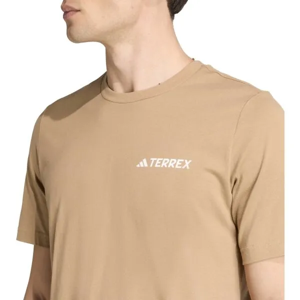 adidas TERREX MOUNTAIN TEE Pánske outdoorové tričko, hnedá, veľkosť