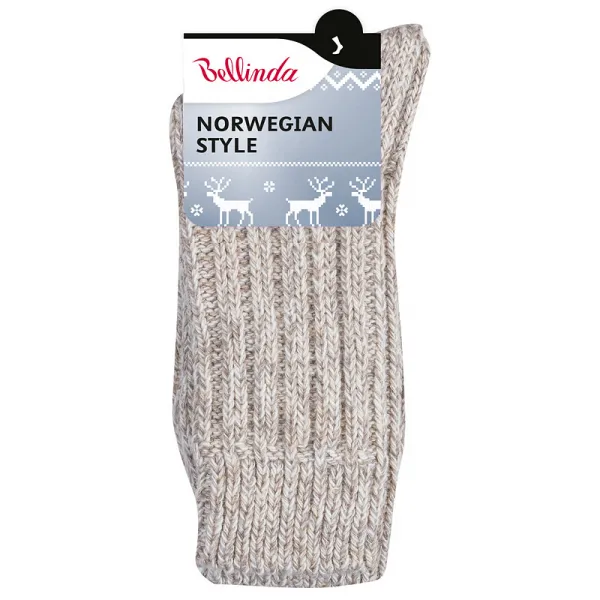 Bellinda 
NORWEGIAN STYLE SOCKS - Pánske zimné ponožky nórskeho typu - béžová