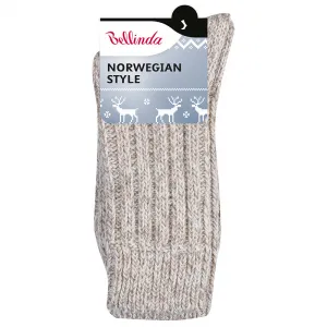 Bellinda 
NORWEGIAN STYLE SOCKS - Pánske zimné ponožky nórskeho typu - béžová