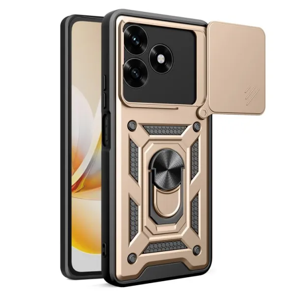 RING CAMERA Kryt s držiakom pre Honor X5c Plus zlatý