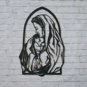 Drevený obraz na stenu - Panna Mária
