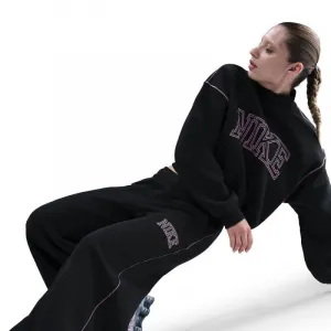 Dámske tepláky NIKE W NSW PHNX FLC LOGO WIDE LEG BLACK