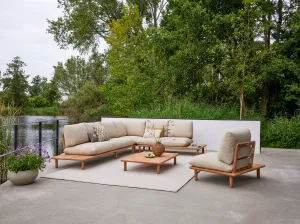 Sling konferenčný stolík 120x85 cm s teakovou doskou