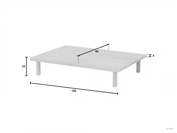 Sling konferenčný stolík 120x85 cm s teakovou doskou