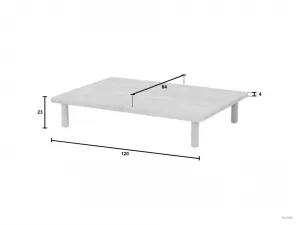 Sling konferenčný stolík 120x85 cm s teakovou doskou
