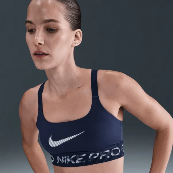Dámska tréningová športová podprsenka NIKE PRO W NP LS BRA TT GRX MIDNIGHT NAVY FOOTBALLGREY WHITE