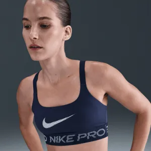 Dámska tréningová športová podprsenka NIKE PRO W NP LS BRA TT GRX MIDNIGHT NAVY FOOTBALLGREY WHITE