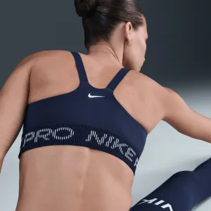 Dámska tréningová športová podprsenka NIKE PRO W NP LS BRA TT GRX MIDNIGHT NAVY FOOTBALLGREY WHITE