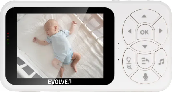 EVOLVEO Baby Monitor N35, dětská chůvička s kamerou,VOX,teploměr,noční vidění,RGB světlo, Modrá