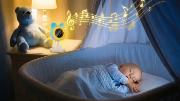 EVOLVEO Baby Monitor N35, dětská chůvička s kamerou,VOX,teploměr,noční vidění,RGB světlo, Modrá