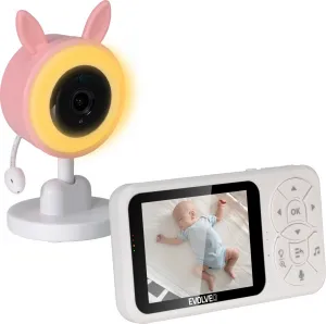 EVOLVEO Baby Monitor N35, dětská chůvička s kamerou,VOX,teploměr,noční vidění,RGB světlo,Růžová