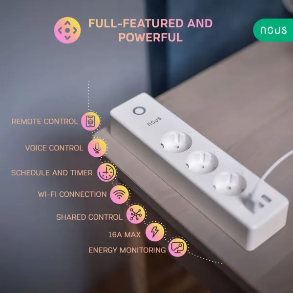 Nous A5 WiFi Smart Predlžovací Kábel Tuya NOUS-A5-1544