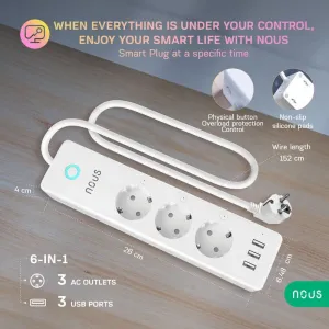 Nous A5 WiFi Smart Predlžovací Kábel Tuya NOUS-A5-1544