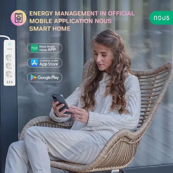 Nous A5 WiFi Smart Predlžovací Kábel Tuya NOUS-A5-1544