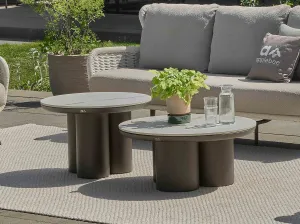 Tonga set konferenčných stolíkov Ø60 a Ø80 cm tmavohnedé
