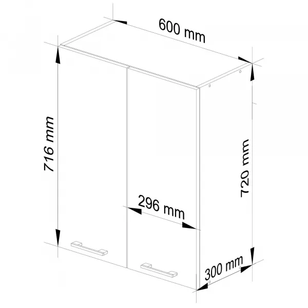 Ak furniture Závesná kuchynská skrinka Olivie W 60 cm bielo-červená