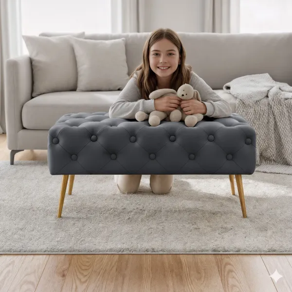 Ak furniture Taburet Madrid grafitový
