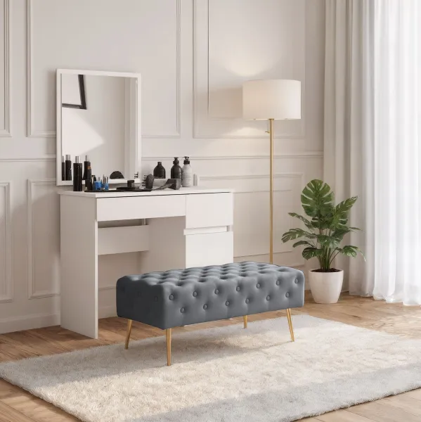 Ak furniture Taburet Monaco grafitový