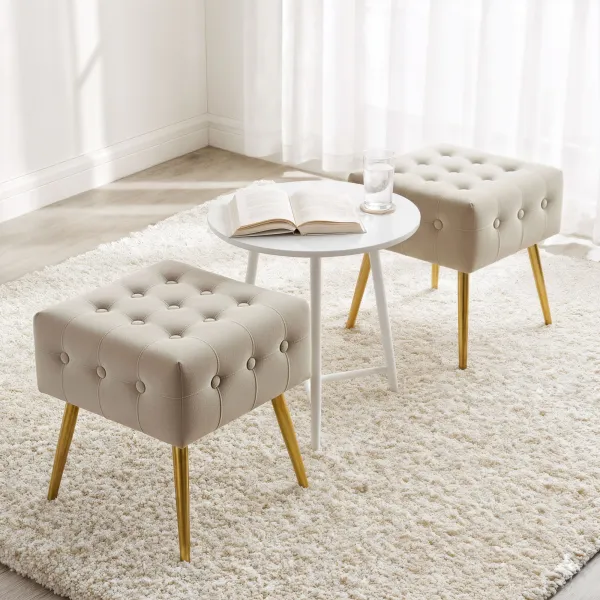 Ak furniture Taburet Quadra béžový