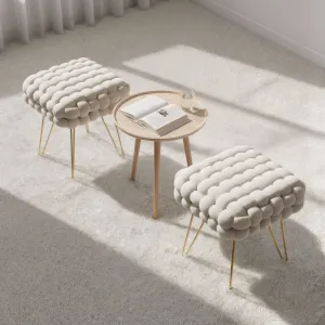 Ak furniture Taburet Dotty krémový