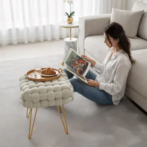 Ak furniture Taburet Dotty krémový