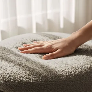 Ak furniture Taburet Mollis bouclé moka