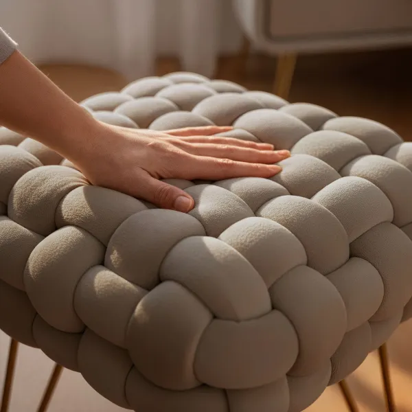 Ak furniture Taburet Dotty béžový